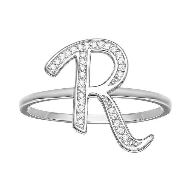 PRIMROSE Sterling Silver Cubic Zirconia Initial Ring, Womens Sterling Silver Y Product Image