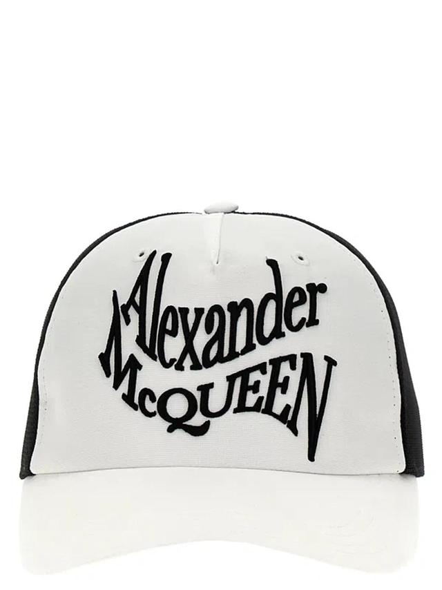 Black White Warped Logo Cap In Blackwhite Product Image