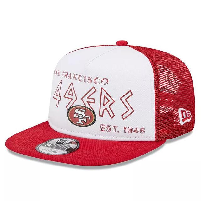 Mens New Era White San Francisco 49ers Banger 9FIFTY Trucker Snapback Hat - White Product Image