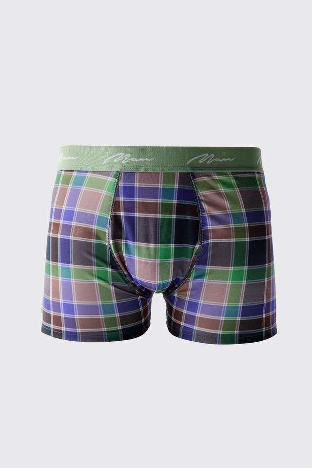 Man Check Printed Boxers | boohooMAN USA Product Image