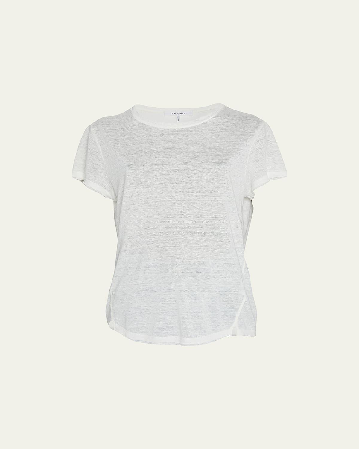 FRAME Easy True Organic Linen T-shirt In Noir Product Image