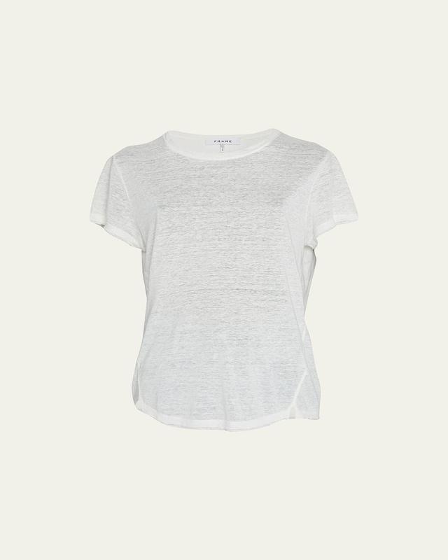 FRAME Easy True Organic Linen T-shirt In Noir Product Image