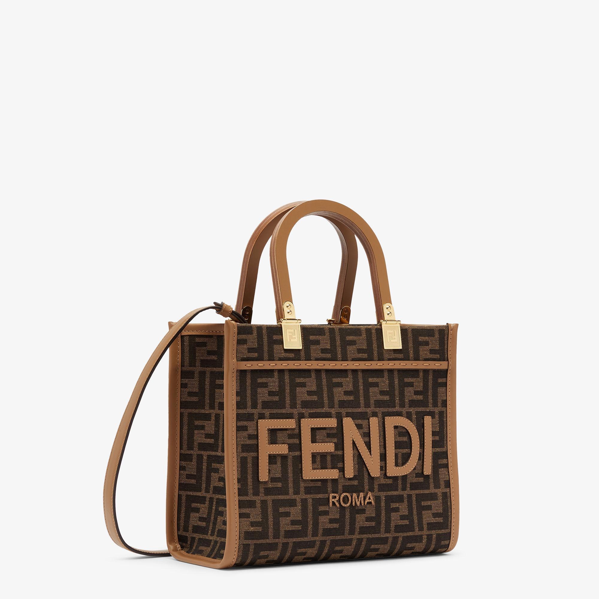 Fendi Sunshine SmallBrown FF jacquard fabric bag Product Image