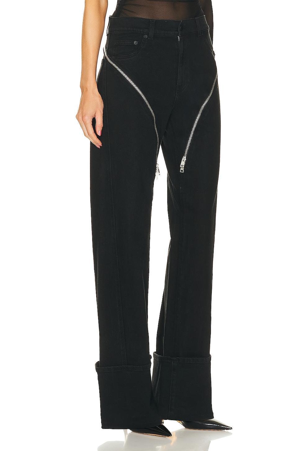 Mugler Baggy Wide Leg in Black - Black. Size 42 (also in ). Product Image