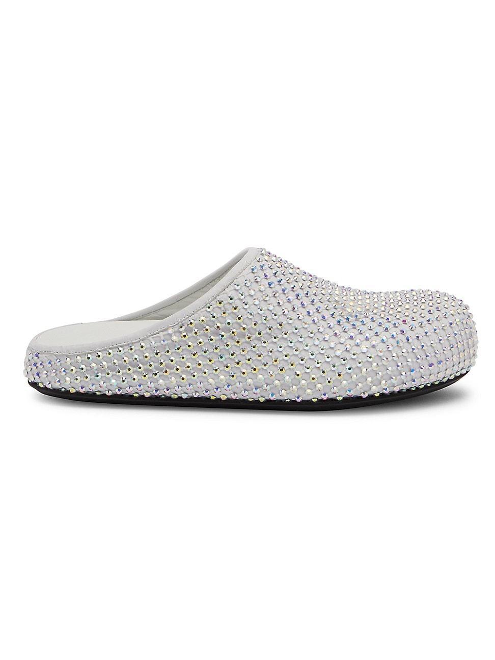 Womens Fussbett Sabot Crystal-Embellished Leather Mules Product Image