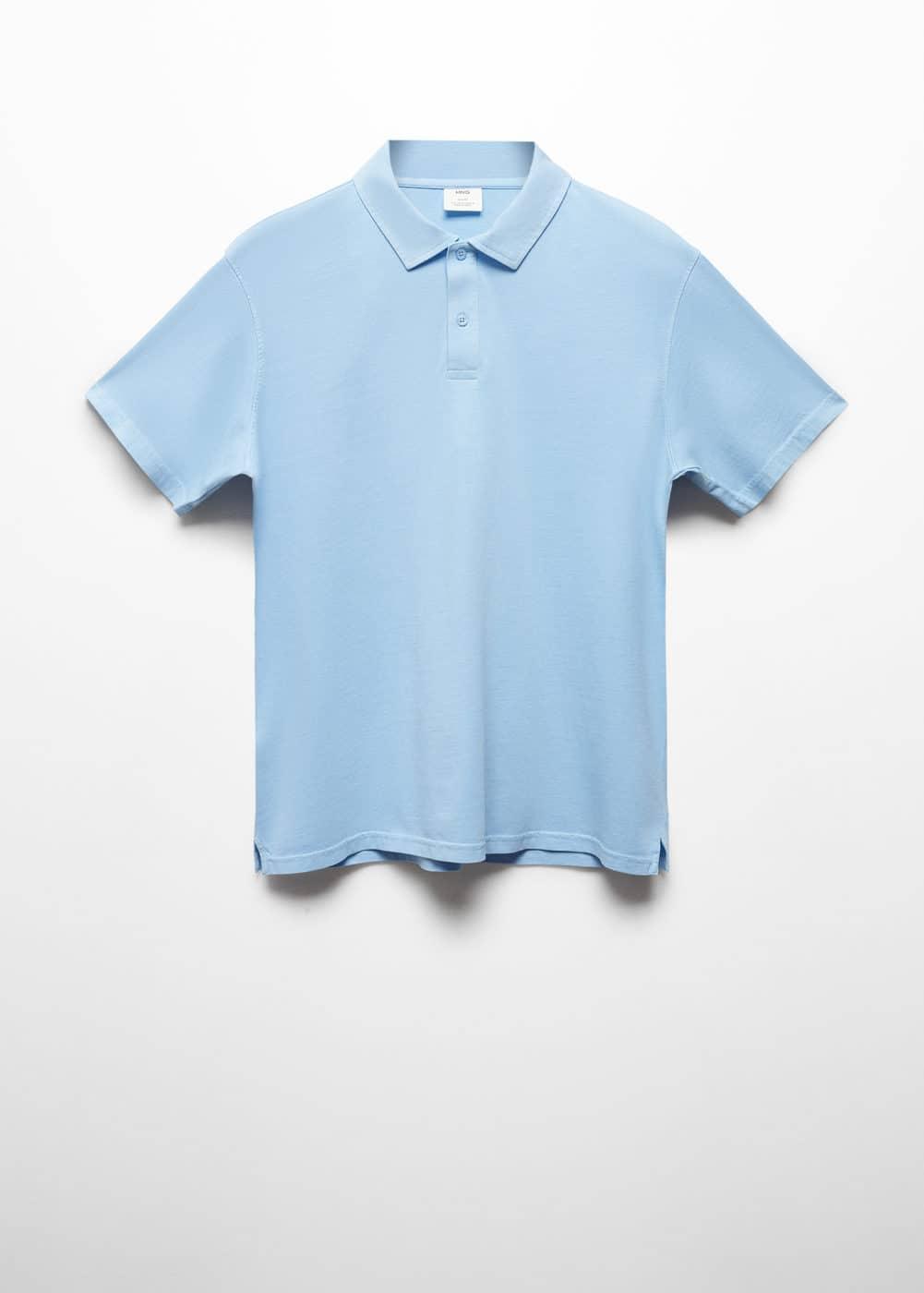 MANGO MAN - 100% cotton relaxed fit polo shirt sky blueMen Product Image