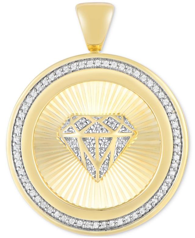 Mens Diamond Symbol Disc Pendant (1/4 ct. t.w.) in 10k Gold Product Image