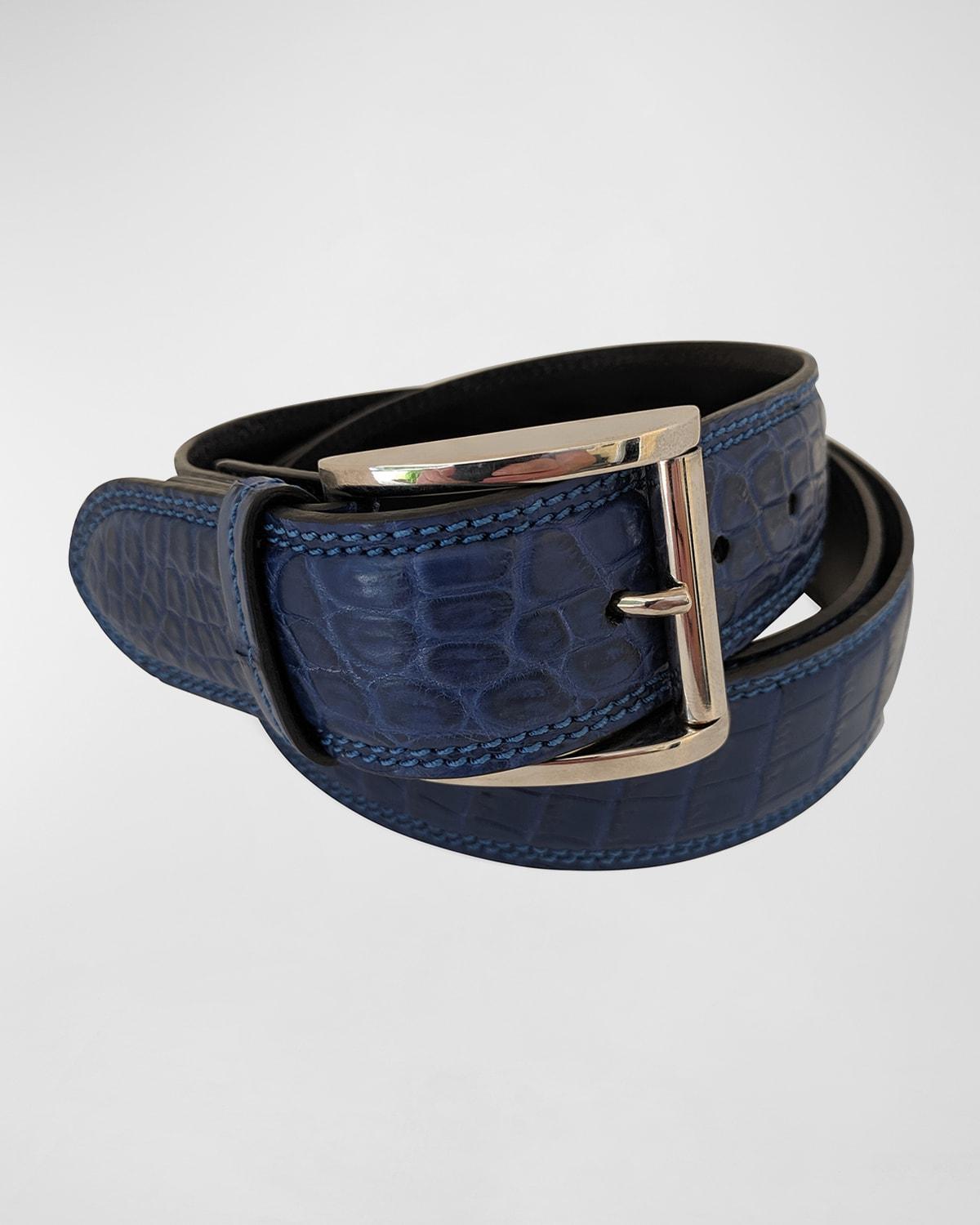 Mens Crocodile Leather Dress Belt Product Image