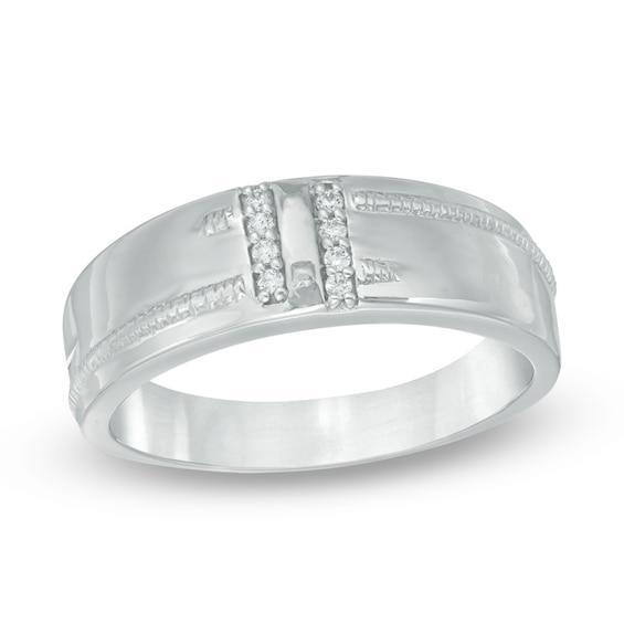 Men's 1/20 CT. T.w. Diamond Wedding Band in Sterling Silver Product Image