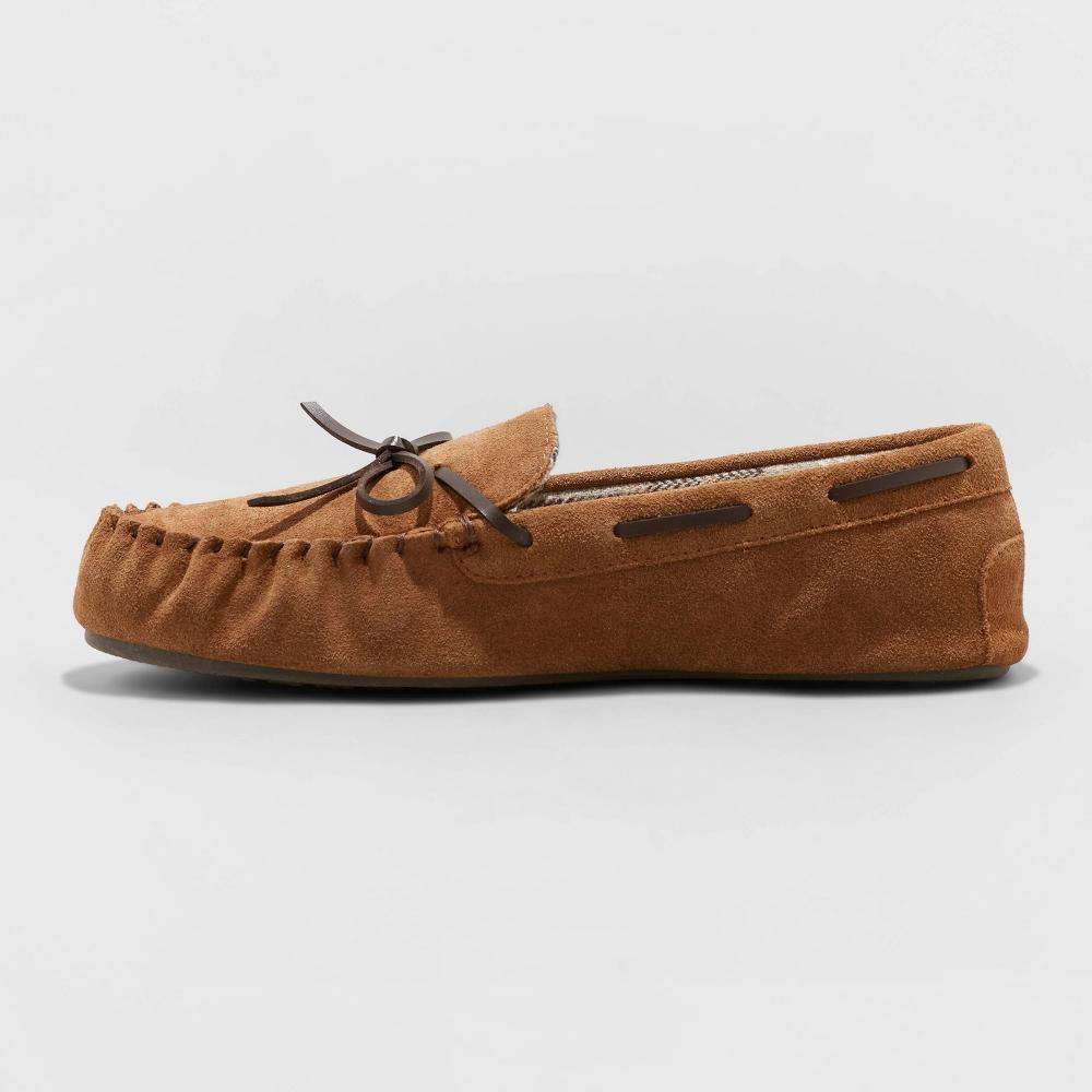 Mens Topher Moccasin Leather Slippers - Goodfellow & Co Dark Chestnut 12 Product Image