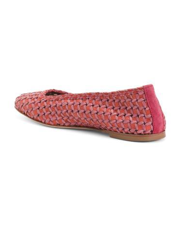 Woven Leather Ballet Flats for Women Product Image