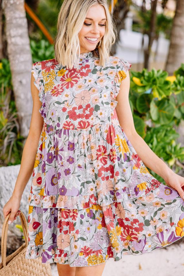 Kept Promises Lavender Purple Floral Babydoll Dress Female Product Image