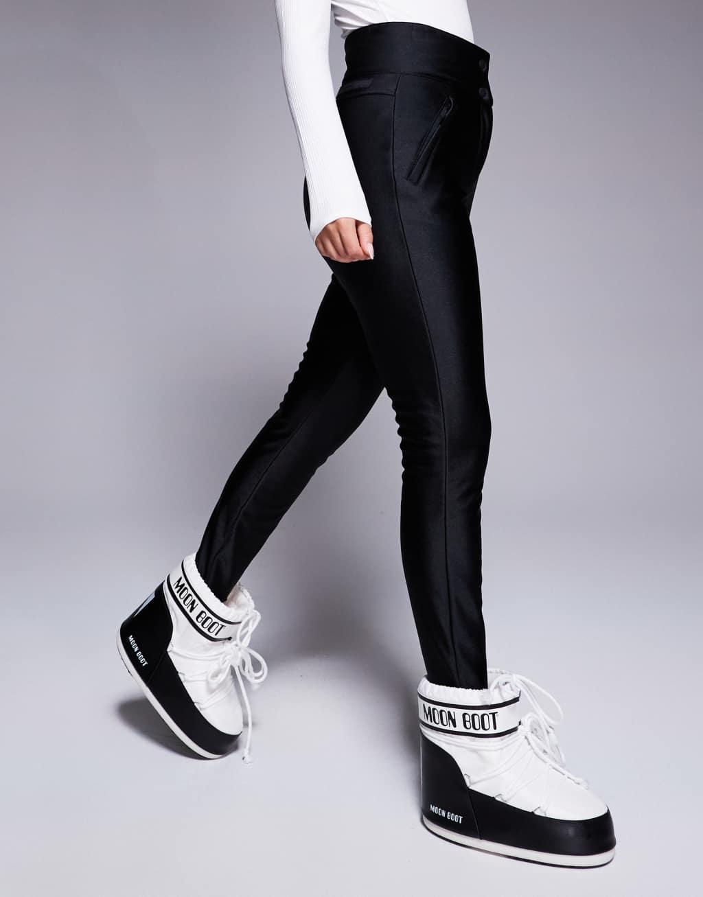 ASOS 4505 Hourglass Ski soft shell water repellent skinny ski pants in black gloss Product Image