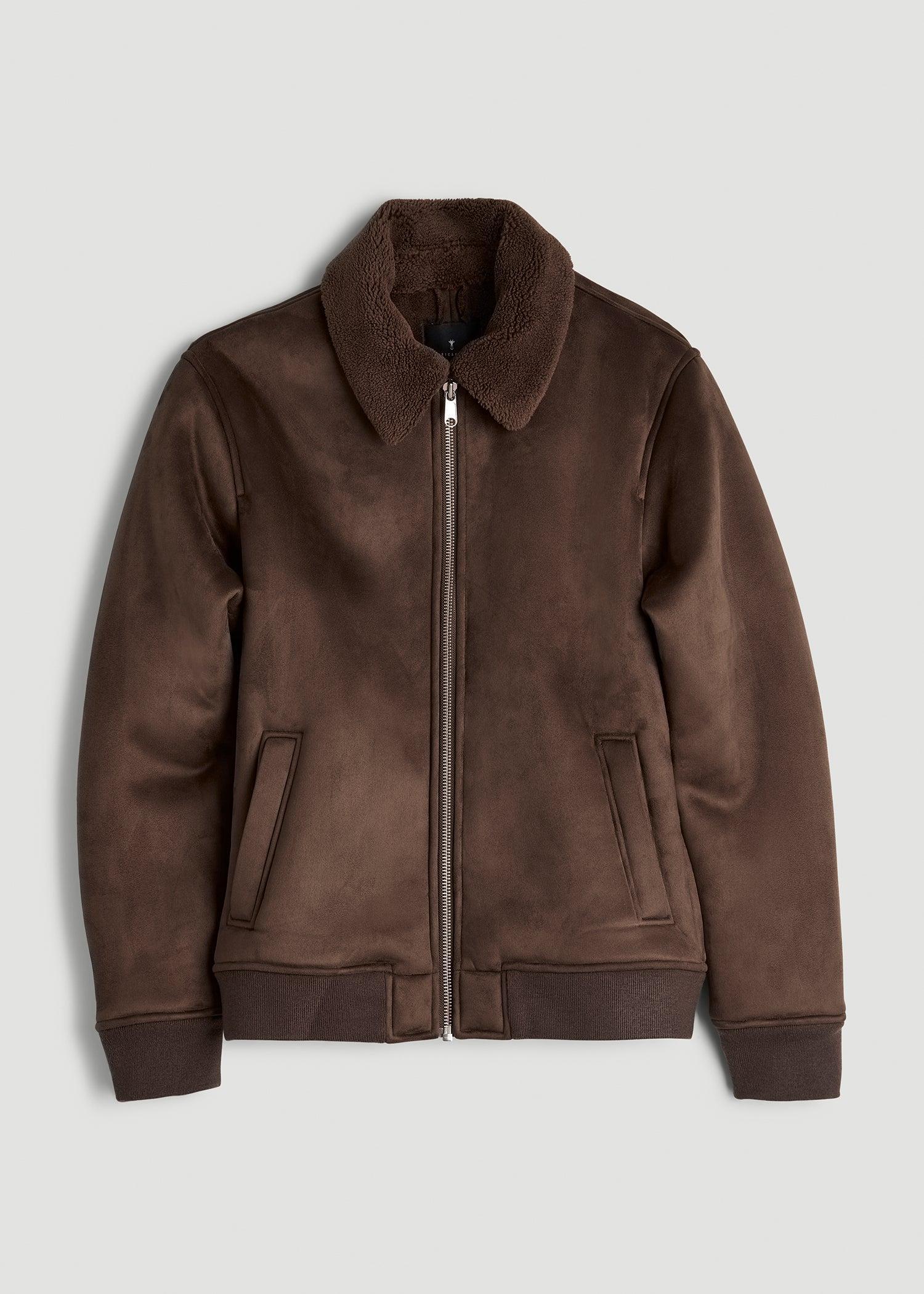 Sherpa Bomber Jacket for Tall Men in Bison Brown Product Image