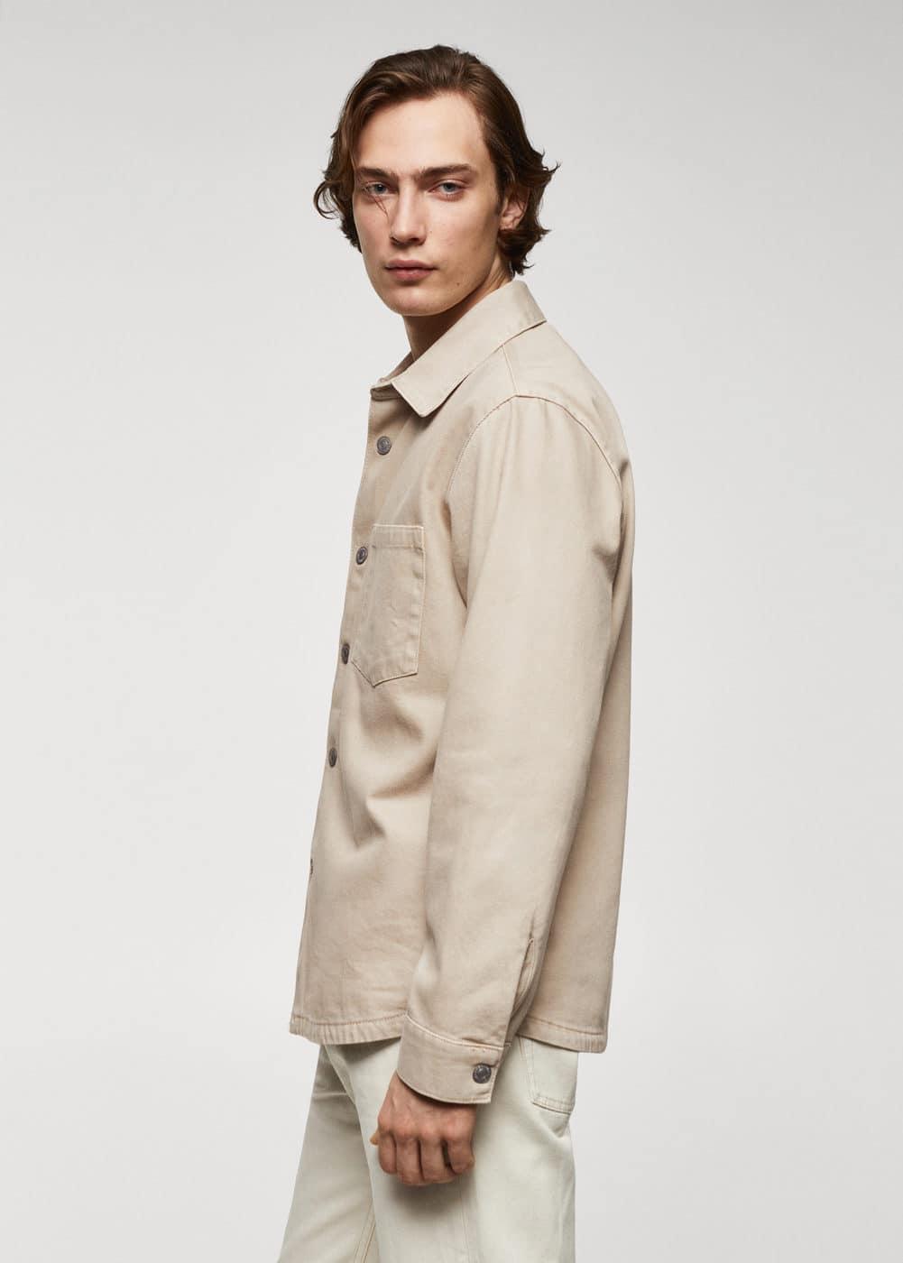 MANGO MAN - Pocket denim overshirt beigeMen Product Image