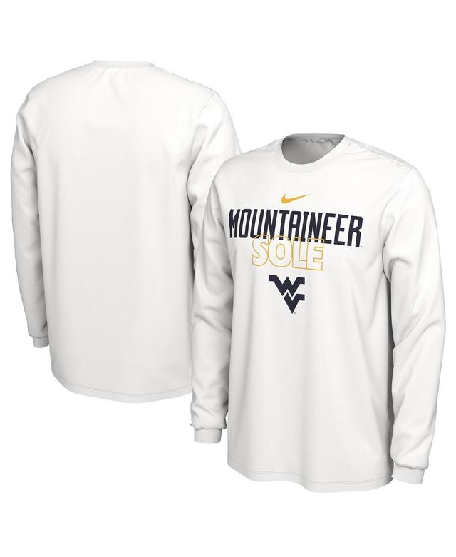 Mens Nike White West Virginia Mountaineers On Court Long Sleeve T-shirt Product Image