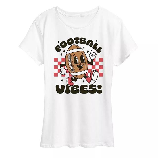 Womens Football Vibes Graphic Tee, Girls Product Image