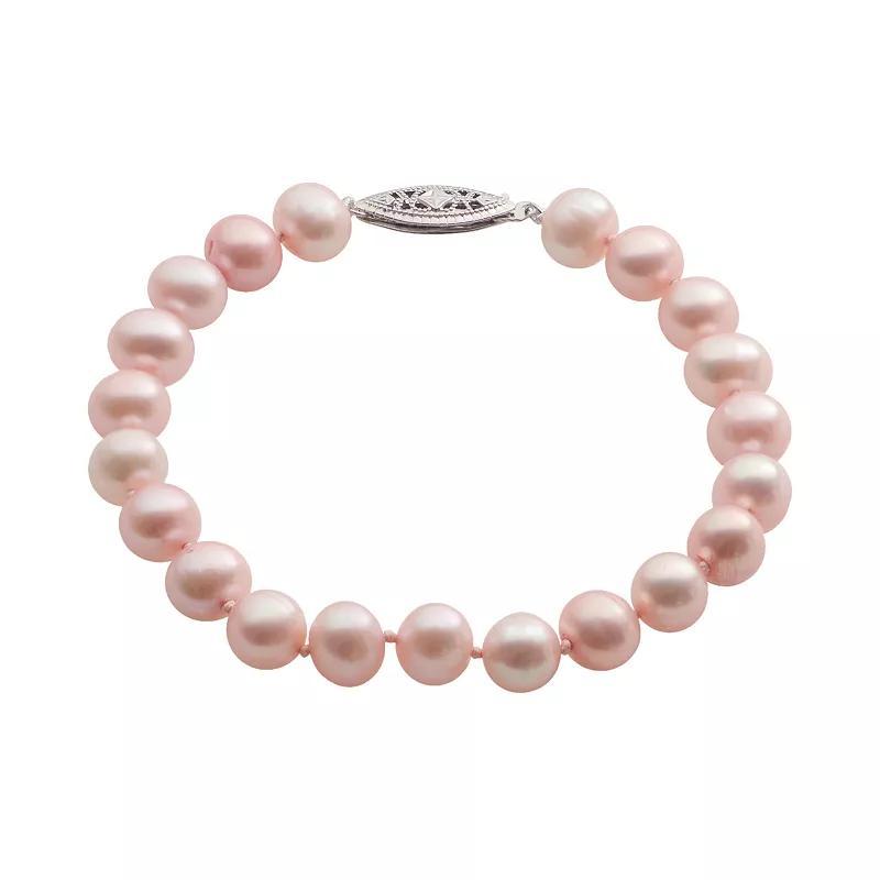 PearLustre by Imperial Dyed Freshwater Cultured Pearl Sterling Silver Bracelet, Womens Pink Product Image