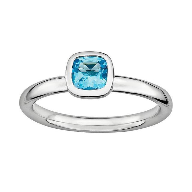 Stacks & Stones Sterling Silver Blue Topaz Stack Ring, Womens Product Image