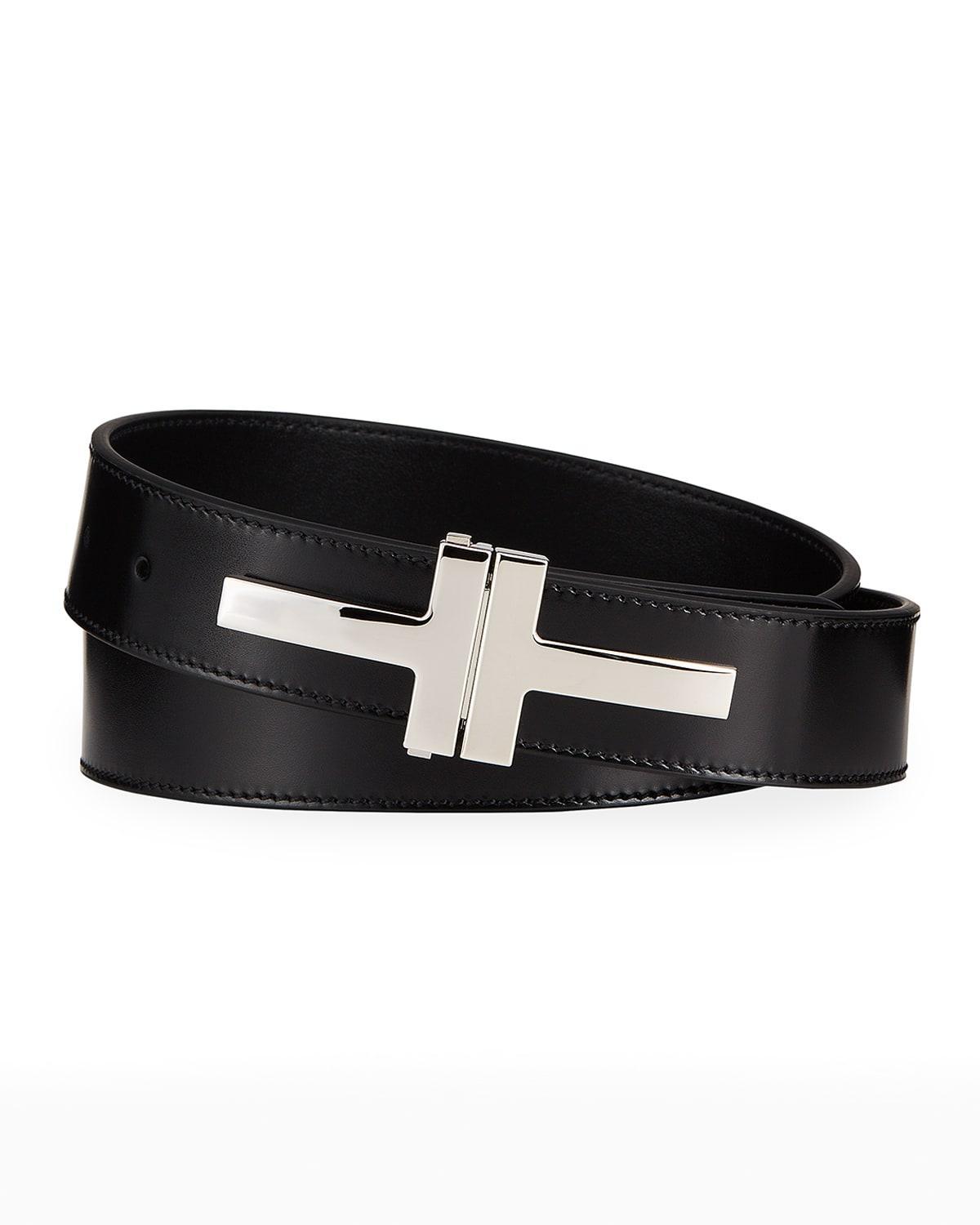 Mens Double T Leather Belt Product Image