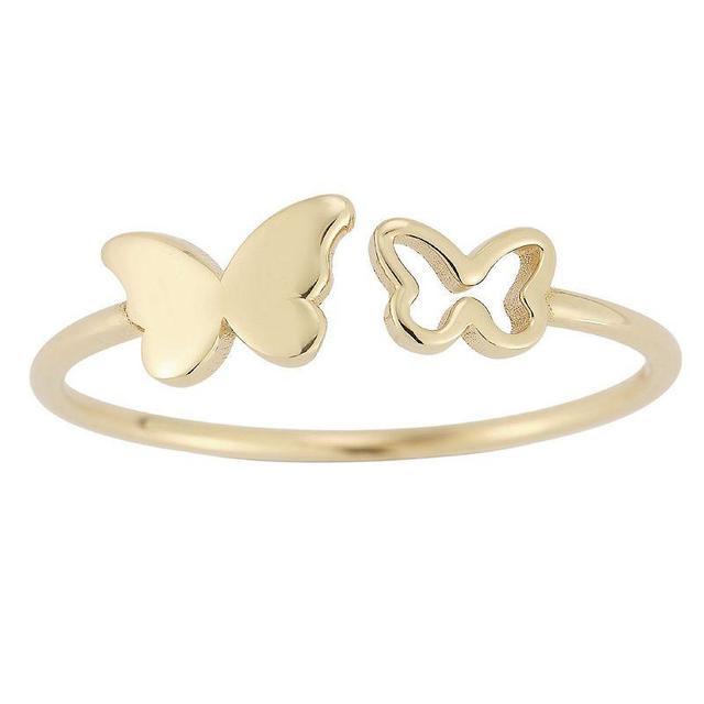 LUMINOR GOLD 14k Gold Double Butterfly Ring, Womens Yellow Product Image