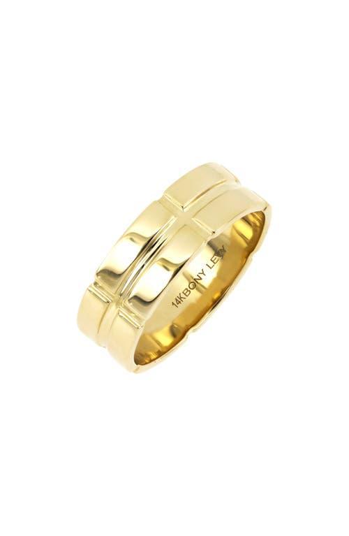 Bony Levy Mens 14K Gold Ridged Ring Product Image