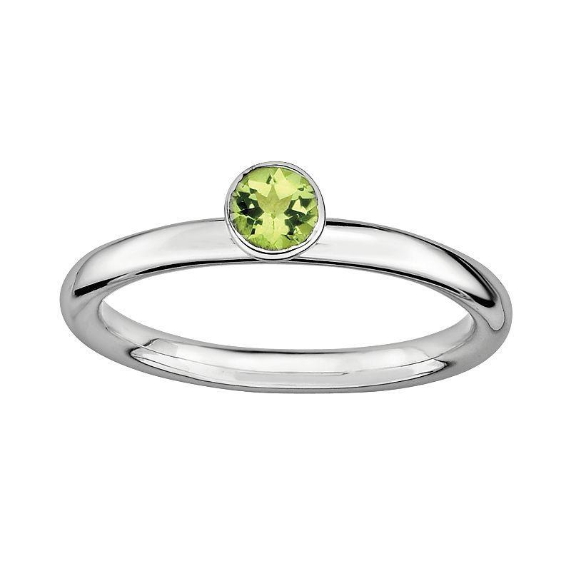 Stacks & Stones Sterling Silver Peridot Stack Ring, Womens Grey Product Image