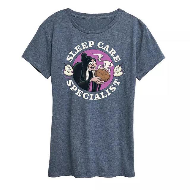 Disneys Snow White and the Seven Dwarfs Evil Queen Womens Sleep Care Graphic Tee Grey Blue Product Image