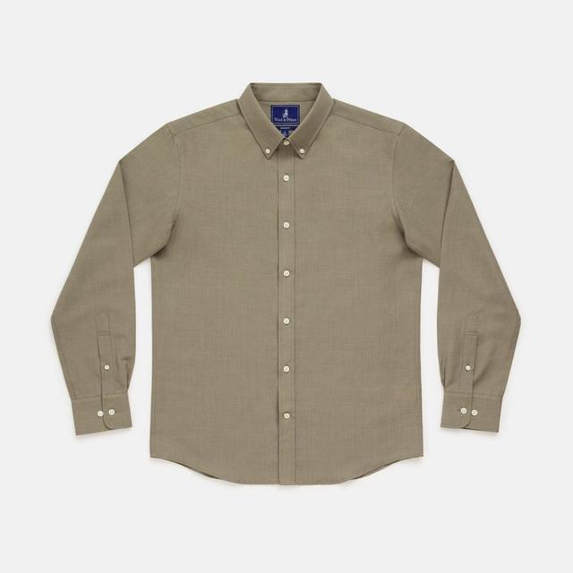 Wool Linen Button-Down Shirt Product Image