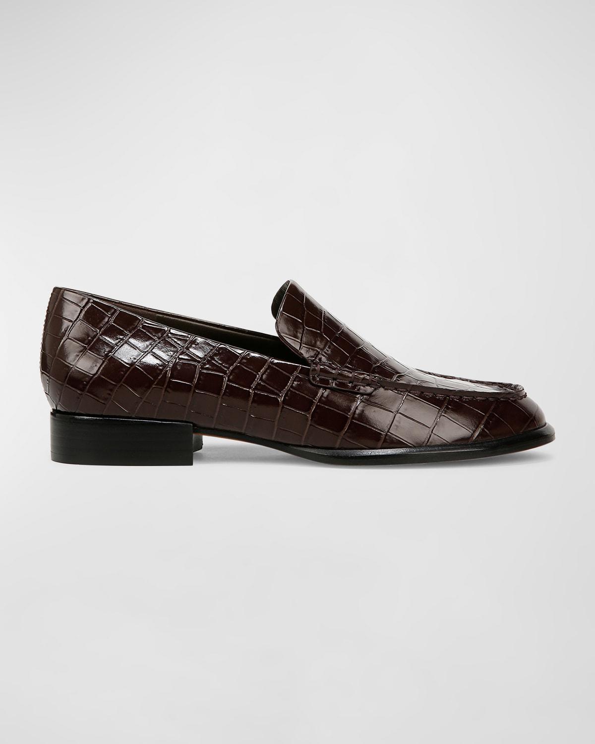 Naomi Croco Embossed Loafers In Cacao Brown Product Image