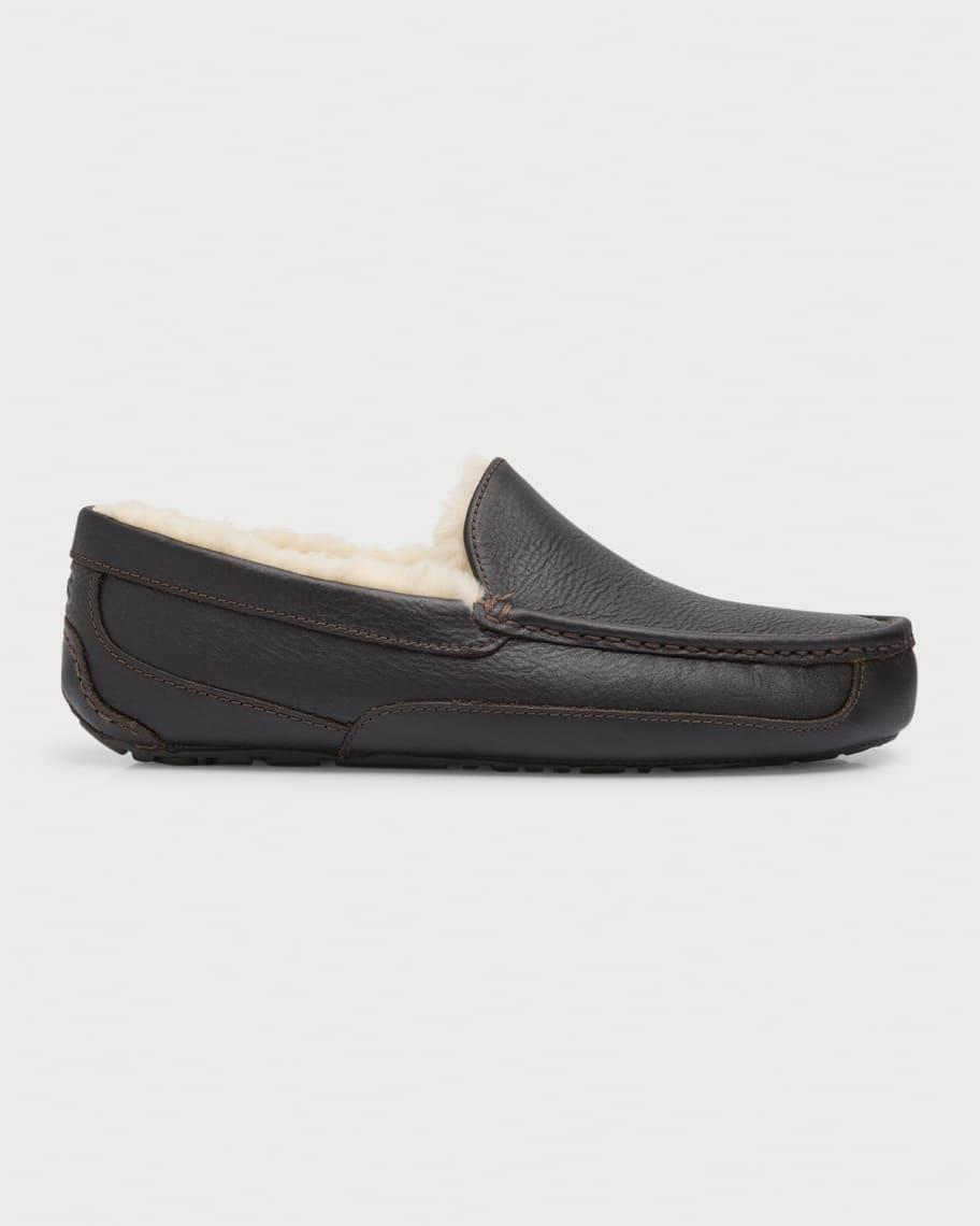 Men's Ascot Water-Resistant Leather Slippers Product Image