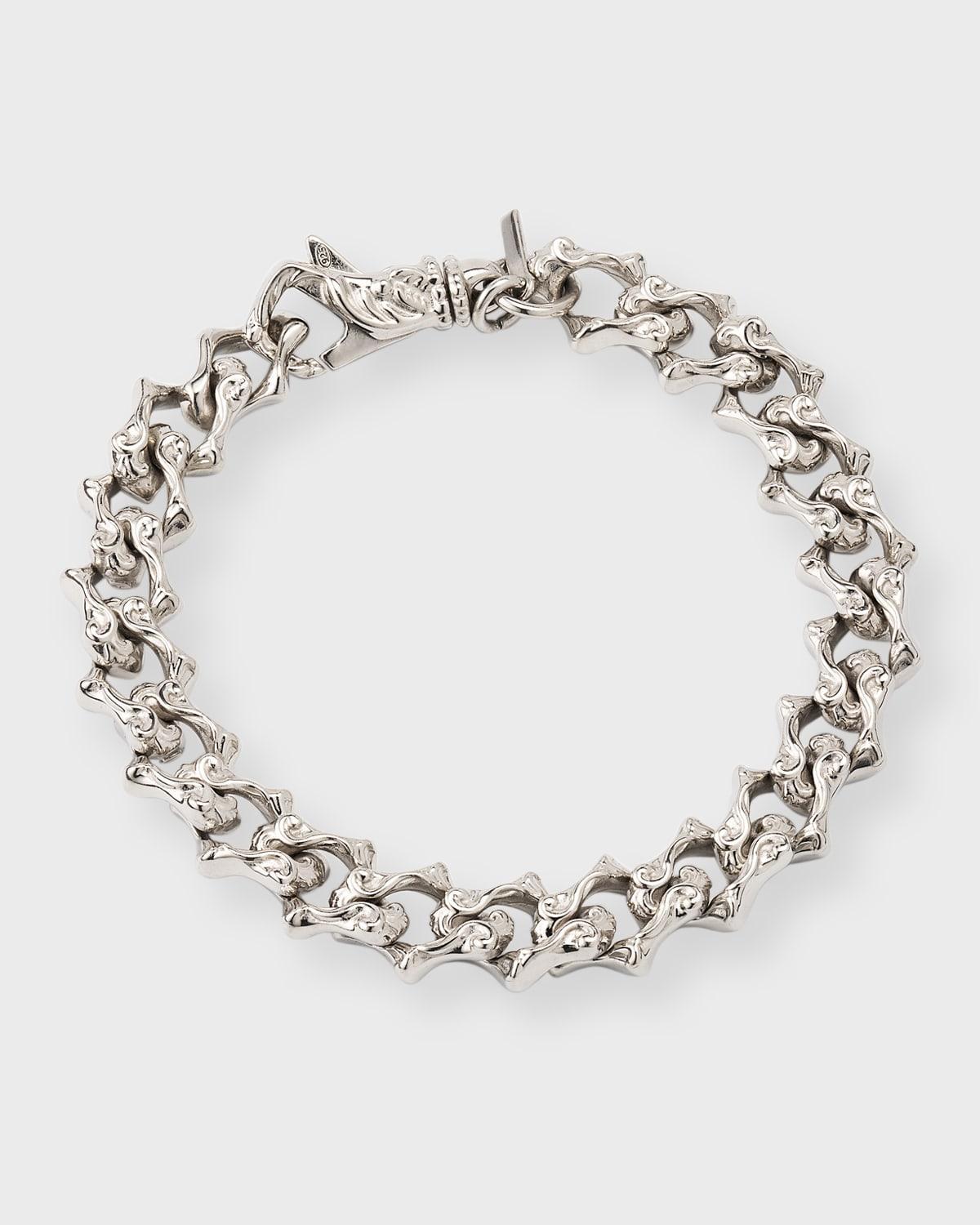 Mens Sterling Silver Arabesque Chain Bracelet Product Image