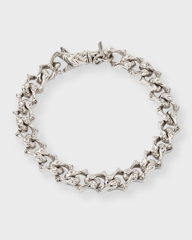 Mens Sterling Silver Arabesque Chain Bracelet Product Image