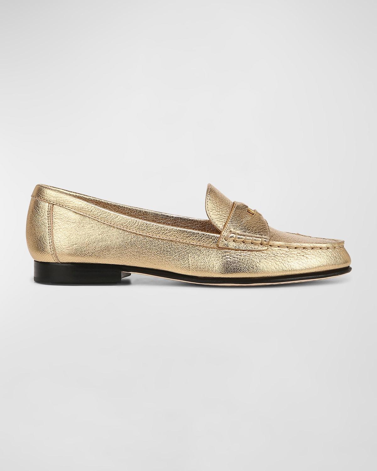 Womens Metallic Leather Penny Loafers product image