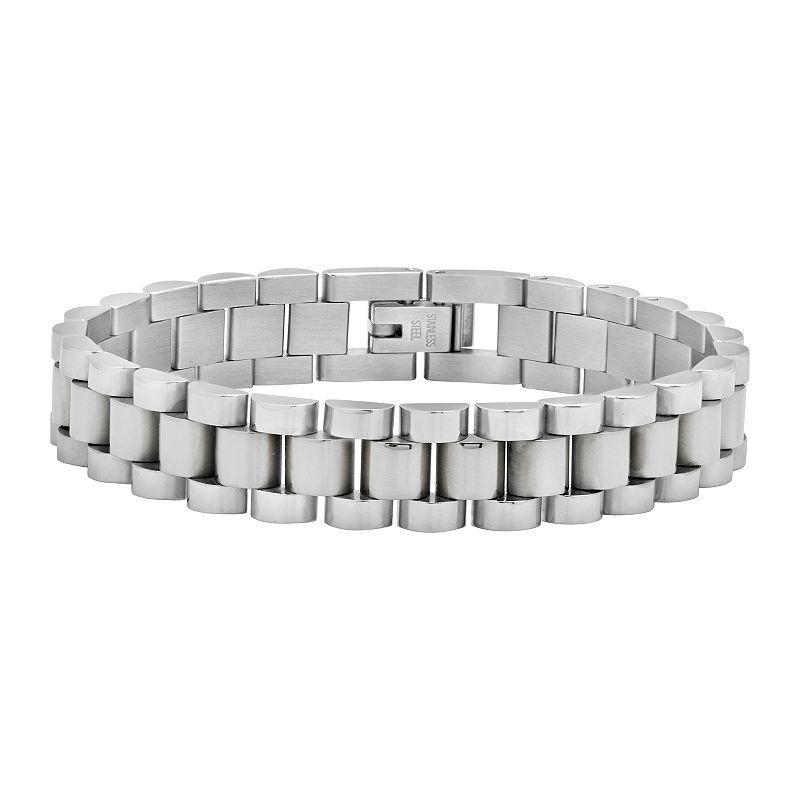 MC Collective Thin Watch Band Chain Bracelet, Womens Silver Tone Product Image