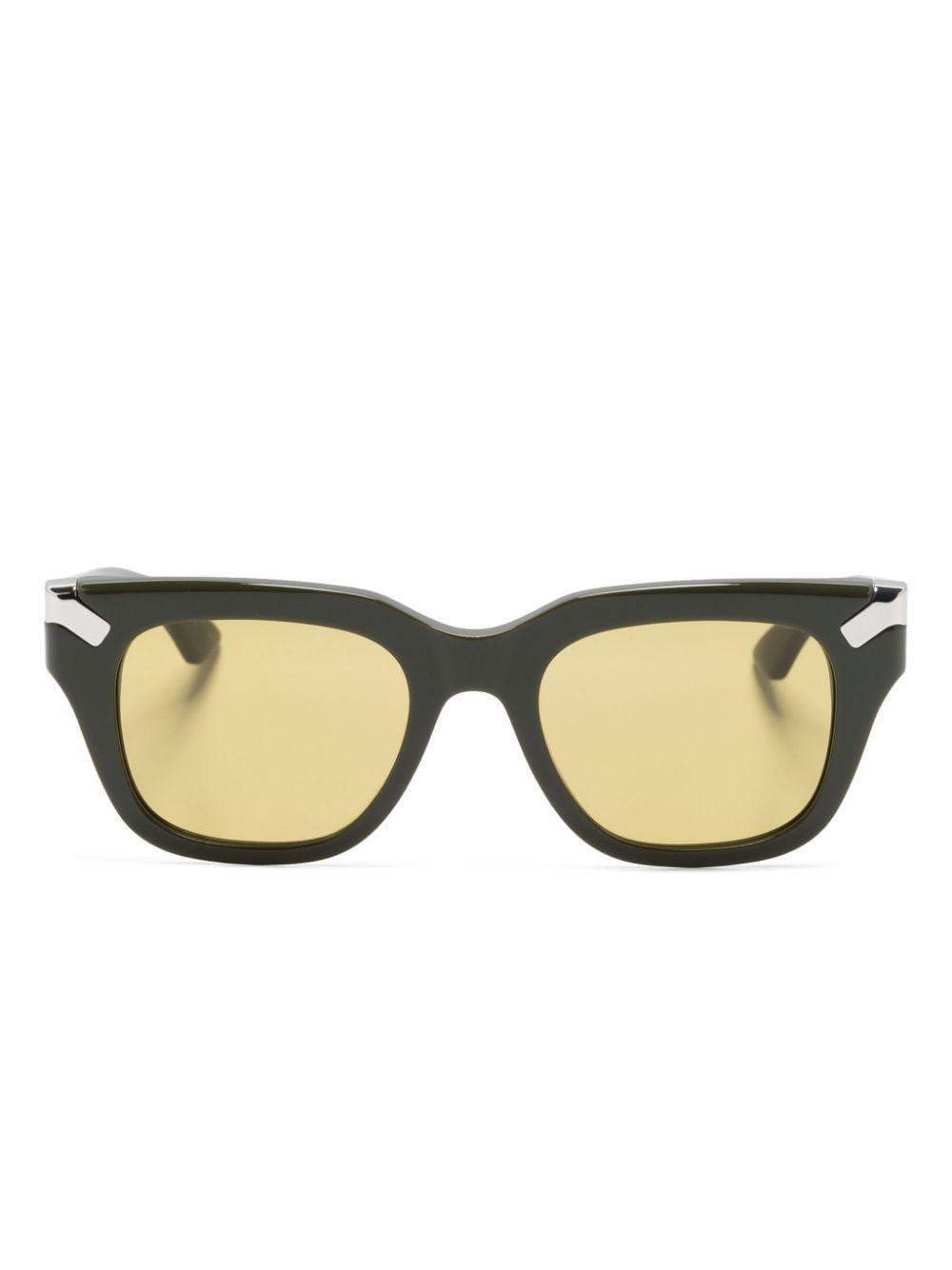 Logo-engraved Square-frame Sunglasses In Green Product Image