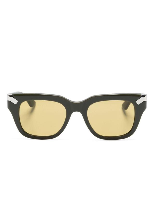 Logo-engraved Square-frame Sunglasses In Green Product Image