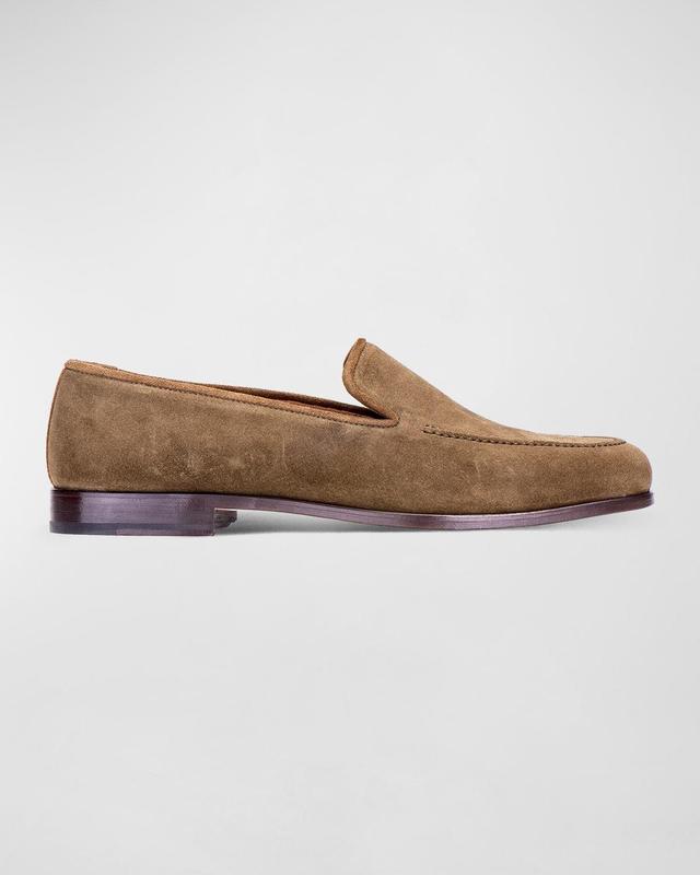 Mens Venetian Apron-Toe Suede Loafers Product Image