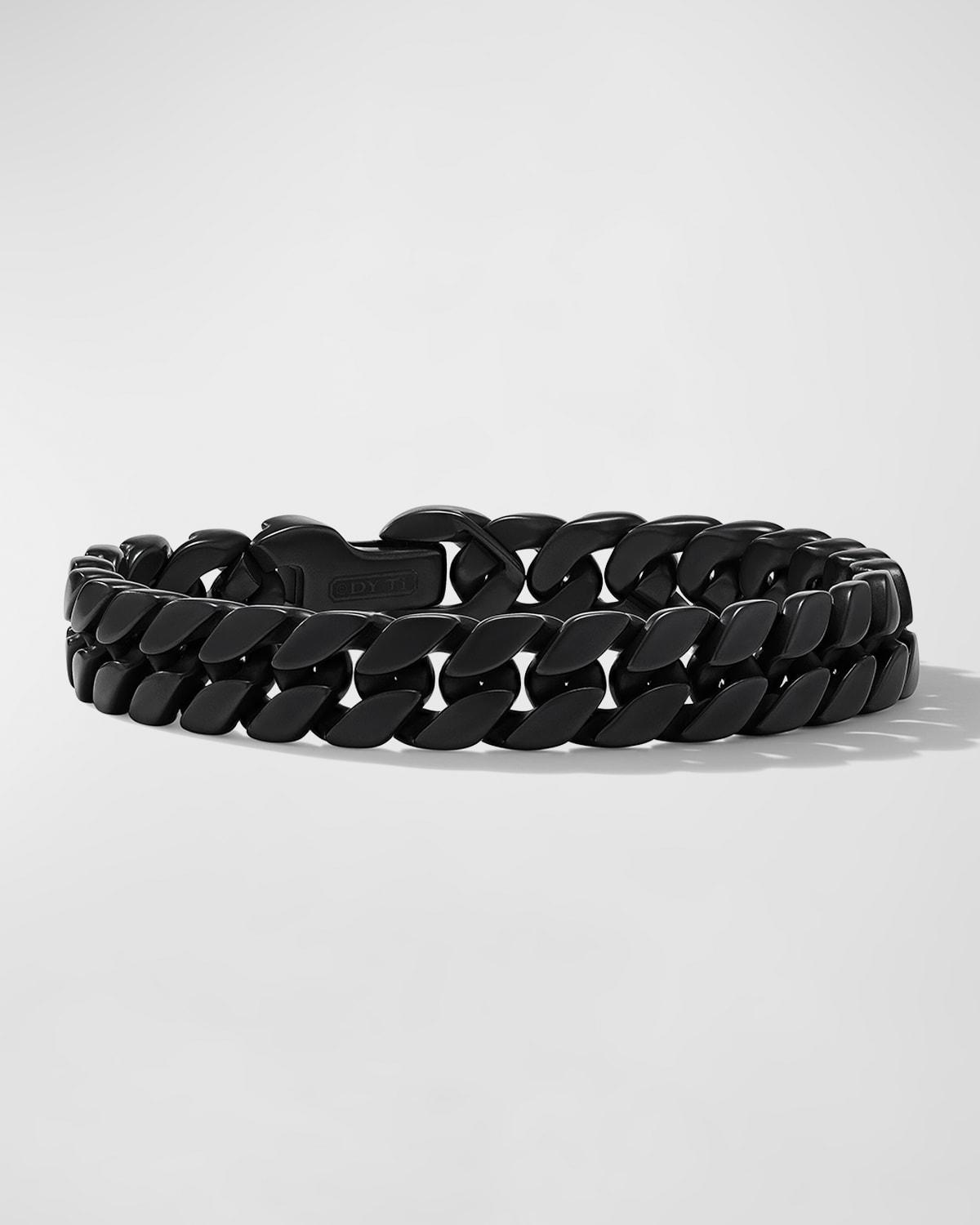 Mens Curb Chain Bracelet in Black Titanium, 11.5mm Product Image