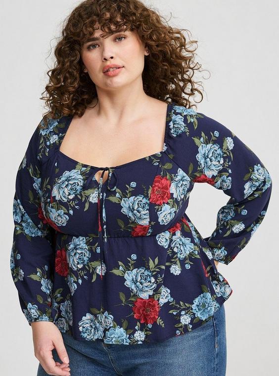 Peplum Challis Sweetheart Top Product Image