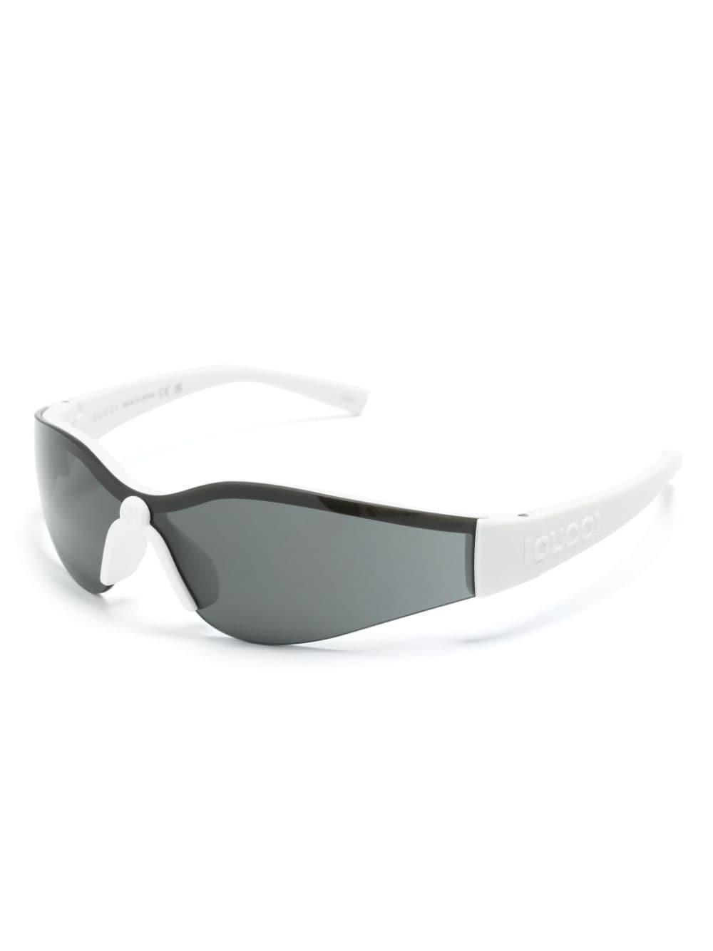 Interlocking G Shield-frame Sunglasses In White Product Image