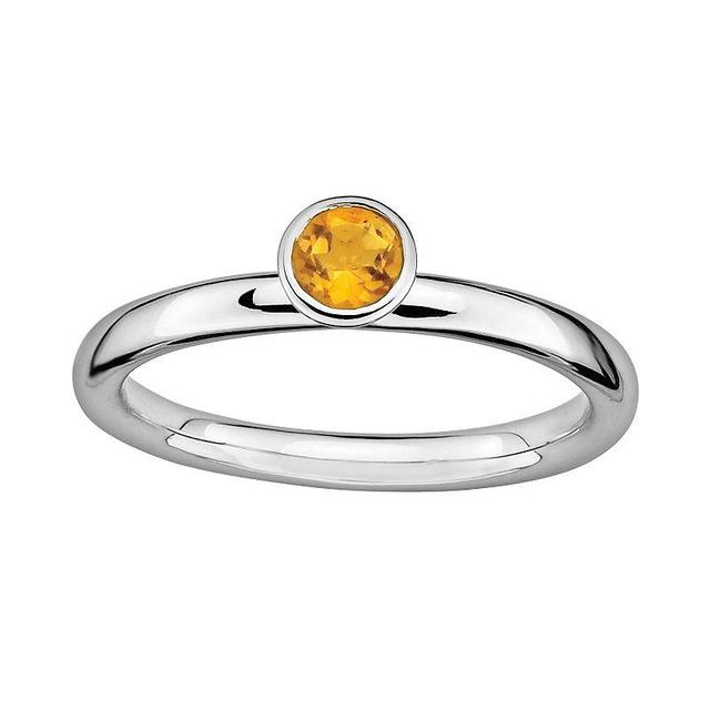 Stacks & Stones Sterling Silver Citrine Stack Ring, Womens Orange Product Image