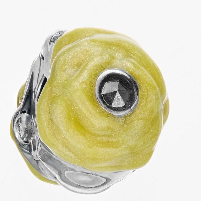 Lavish by TJM Sterling Silver Marcasite & Yellow Enamel Clip Charm, Womens Product Image