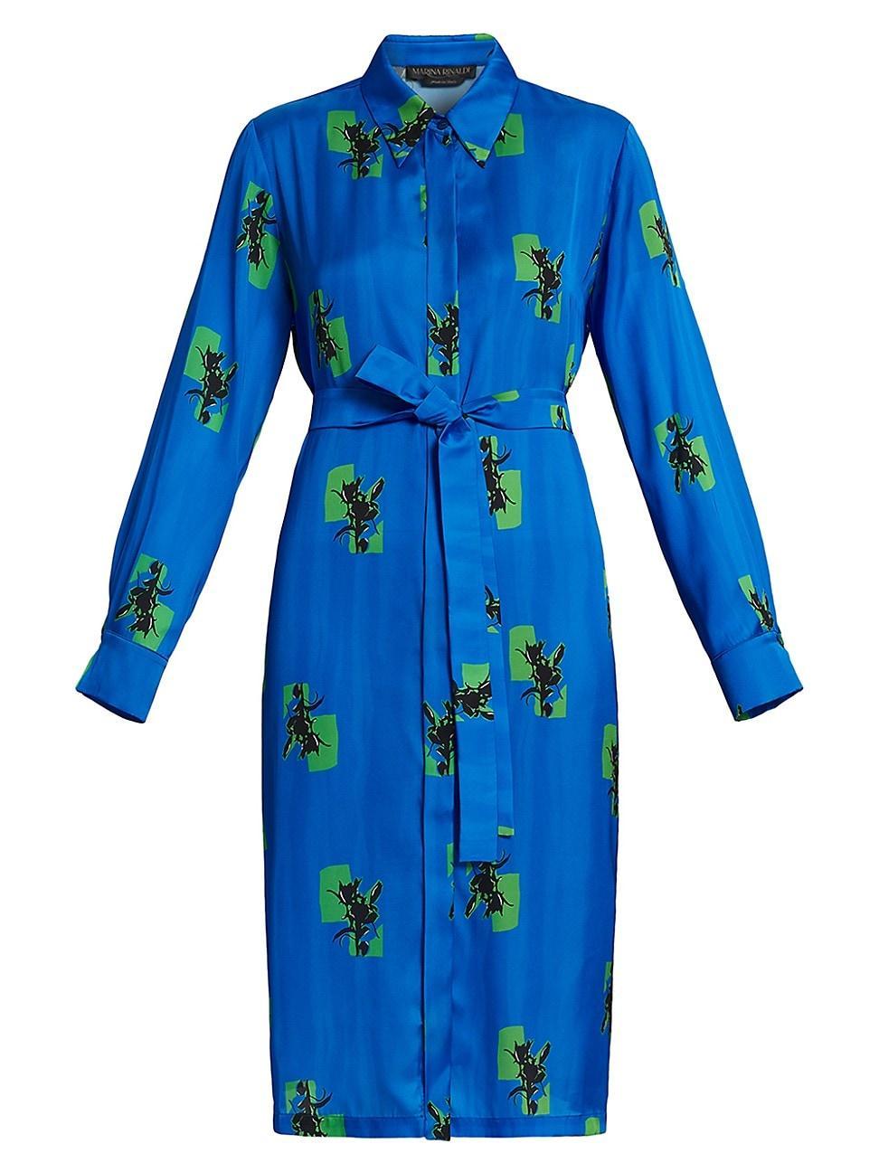 Womens Plus Dravenna Printed Satin Shirtdress Product Image