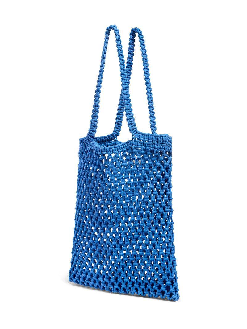 Sunwashed Macrame Tote - Strong Blue Product Image