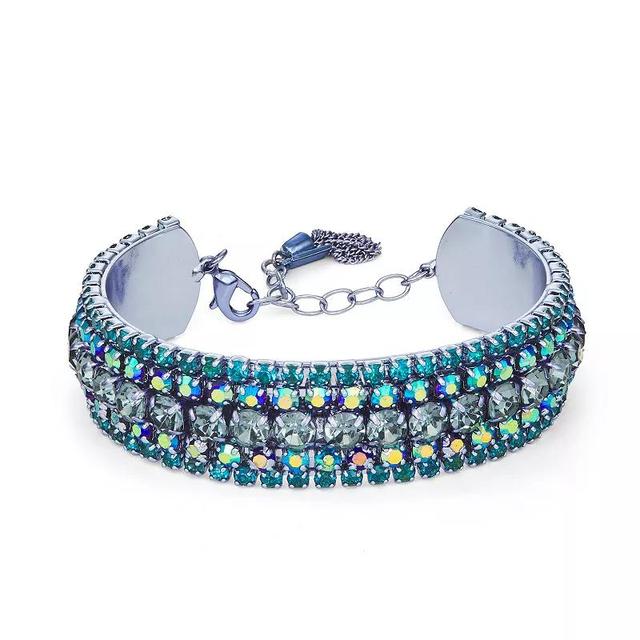 Simply Vera Vera Wang Blue Rhinestone Cuff Bracelet, Womens Product Image