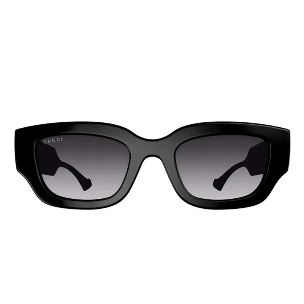 GUCCI Gg Logo Plastic Rectangle Sunglasses In Black Product Image