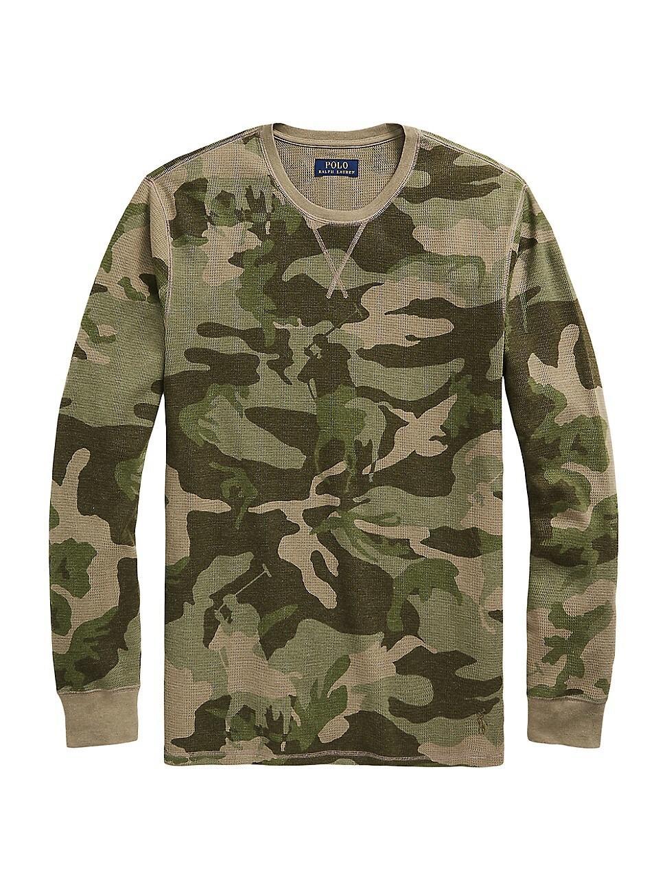 Mens Camo Waffle-Knit Sleep Shirt Product Image