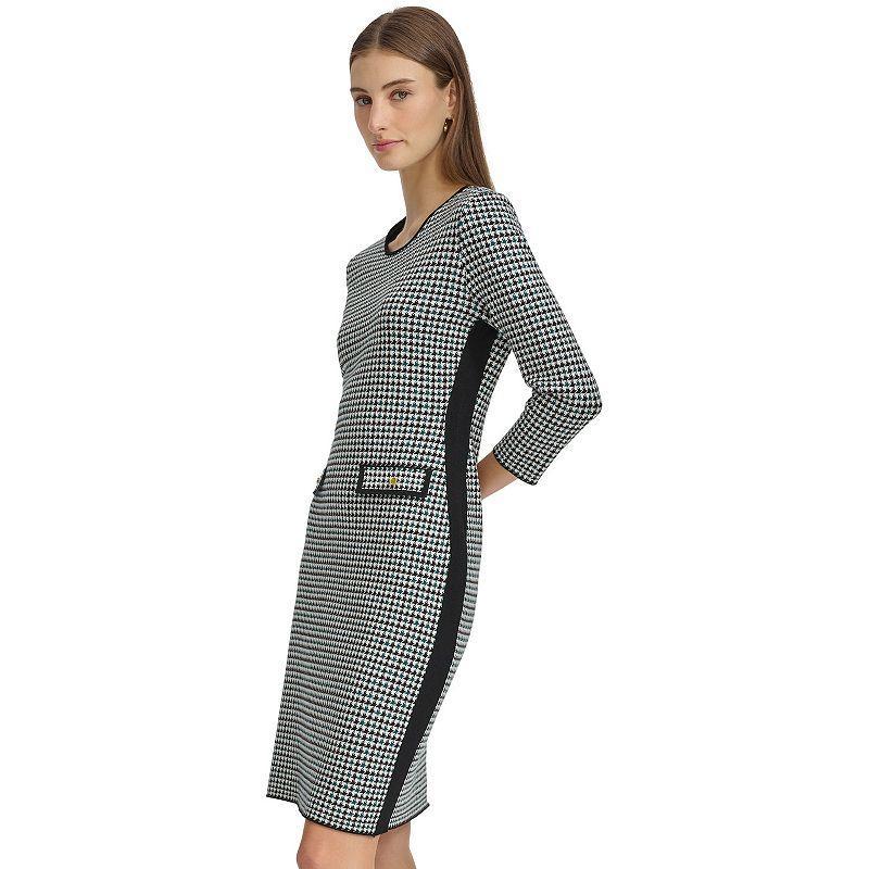 Womens Harper Rose Houndstooth Long Sleeve Pocket Mini Dress Product Image