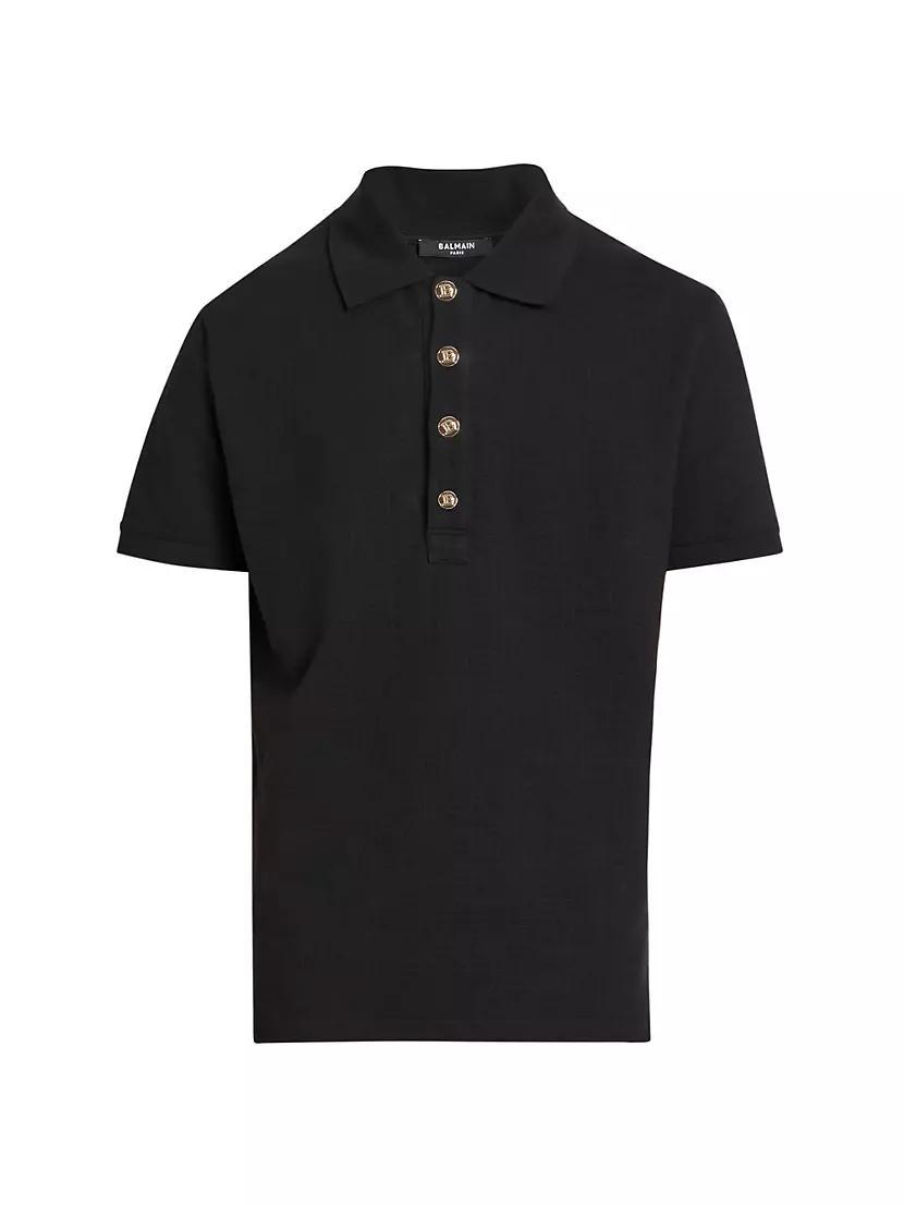 Jacquard Logo Stretch-Cotton Polo Shirt Product Image